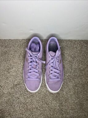 Puma Lavender Suede Low-Top Sneakers